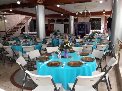 Decoración de quinceañera en azul (3)