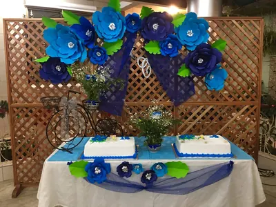 Decoración de quinceañera en azul (5)
