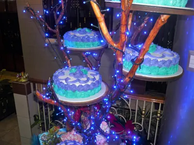 Decoración de quinceañera en azul (6)